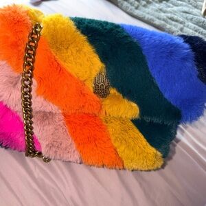 Kurt Geiger Colorful Faux Fur Chain Shoulder Bag
